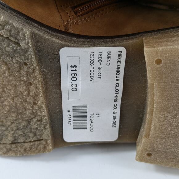 Bueno Women's 6.5 Boots Leather Teddy Tobacco Lined Zip New NWT Winter EUR 37 - Picture 8 of 13